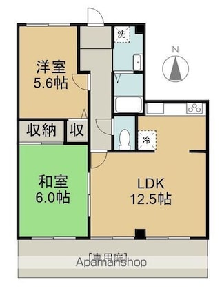 ロイヤルハウス西泉壱番館[2LDK/53.02m2]の間取図