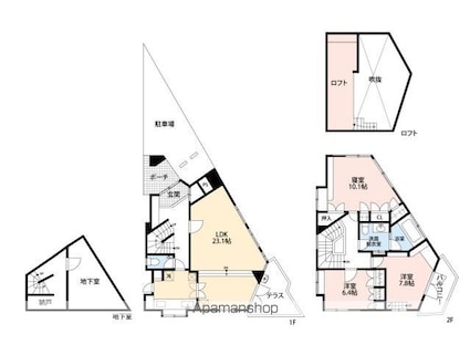 成城１丁目戸建[3LDK/132.8m2]の間取図