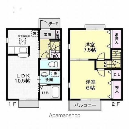 メゾンファミリーオーブ　Ｂ[2LDK/57.96m2]の間取図