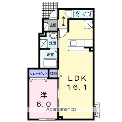 ロイヤル七重浜[1LDK/49.39m2]の間取図