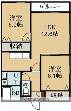 ＡＶＡＮＴ　ＧＡＲＤＥⅤ[2LDK/58m2]の間取図