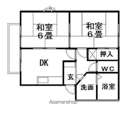 エンジェル・パオ[2DK/39m2]の間取図