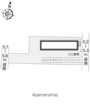 レオパレス三ツ矢元町[1K/23.18m2]の配置図