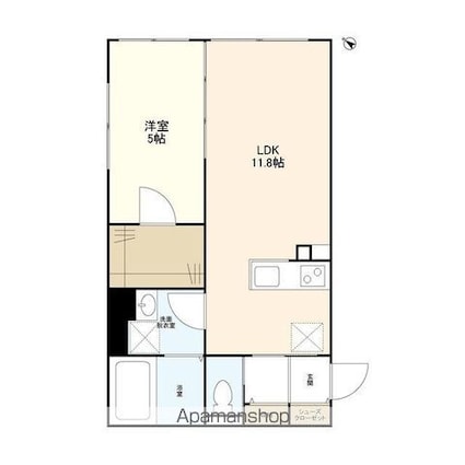 ウェルスクエアイズム三軒茶屋[1LDK/40.82m2]の間取図
