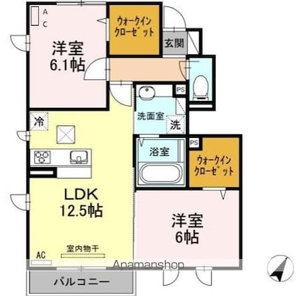 グローリータウン　Ａ[2LDK/59.64m2]の間取図