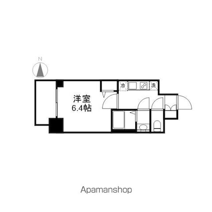 プレサンス吹上駅前エテルノ[1K/22.42m2]の間取図
