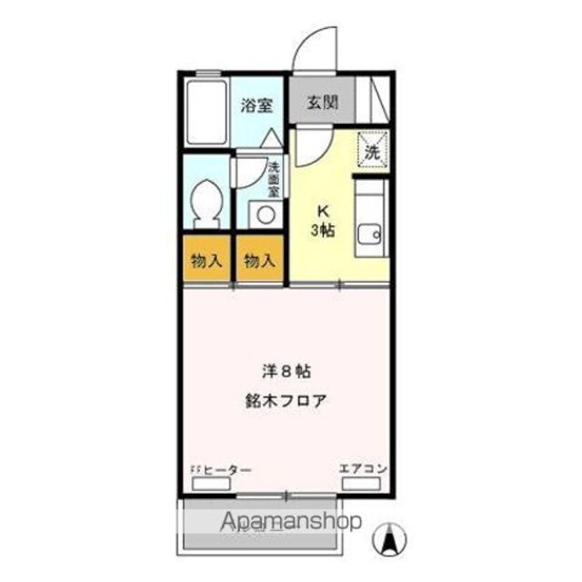 アネーロ和田　Ｂ[1K/26.78m2]の間取図