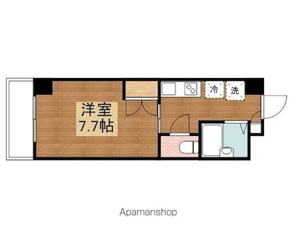 シャルムロード[1K/24m2]の間取図