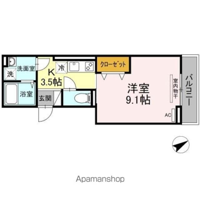 ＥＲＤＥ　城北（エルデ）[1K/30.64m2]の間取図
