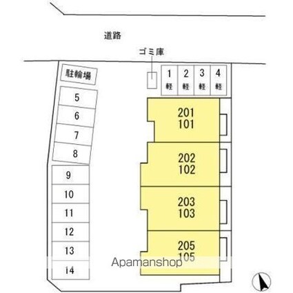 香川県高松市香南町由佐[1LDK/48.23m2]の配置図