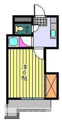サザンコート永代[1K/18.63m2]の間取図