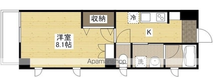 リフレスロイヤルシティⅡ[1K/25m2]の間取図