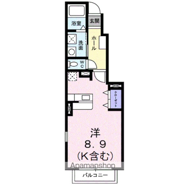 サンライズ中尾　Ａ[1R/32.9m2]の間取図