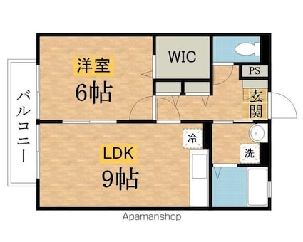 メゾンソレーユ[1LDK/40.07m2]の間取図