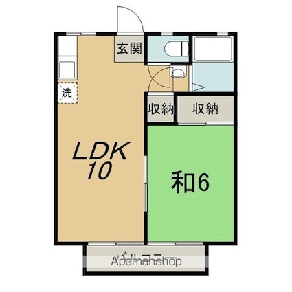 富士ハイツＢ[1LDK/28.36m2]の間取図