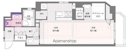東京都渋谷区代々木４丁目[1LDK/52.84m2]の間取図