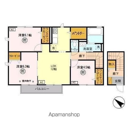 ウイステリア[3LDK/71.47m2]の間取図