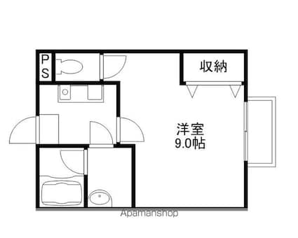 カーペンターハウスⅥ[1K/26.91m2]の間取図