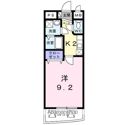 グラン　アルカンシエル[1K/28.9m2]の間取図