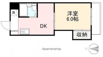香川県高松市東田町[1DK/24.3m2]の間取図