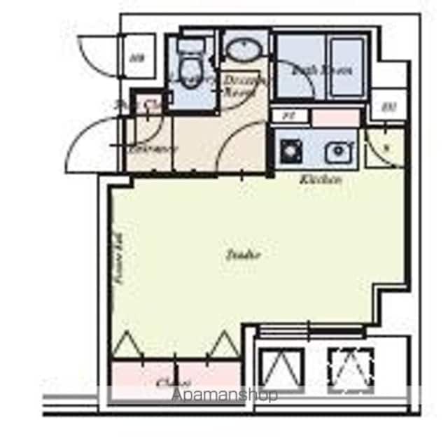 東京都世田谷区駒沢２丁目[1R/24.87m2]の間取図