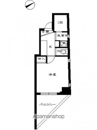スカイコート早稲田壱番館[1K/21.51m2]の間取図