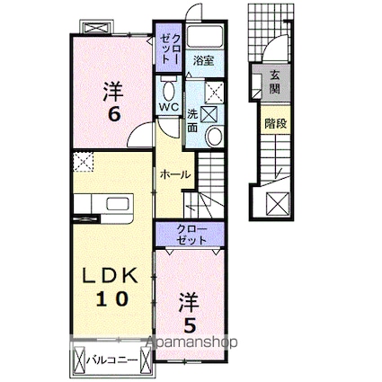 アルバ　グランデＡ[2LDK/54.67m2]の間取図