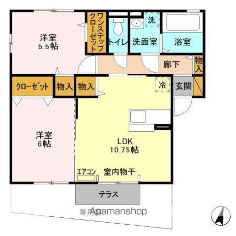 柏市手賀の杜のアパートの間取り