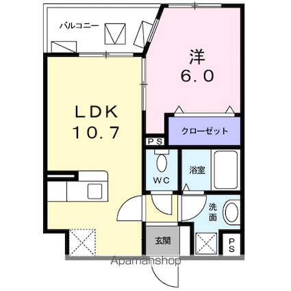 ル・クラージュ[1LDK/40.05m2]の間取図