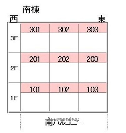 Ｂｏｎｈｅｕｒ[2LDK/56.85m2]の配置図