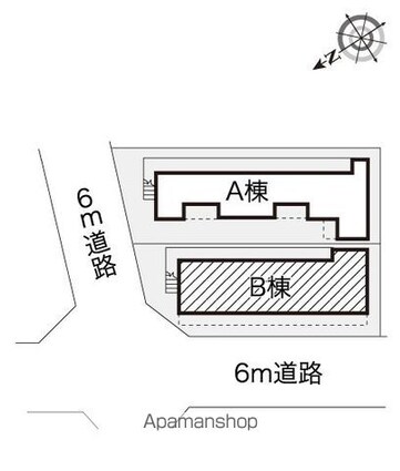 レオパレス東金町第６[1K/13.33m2]の配置図