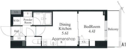 ラティエラ秋葉原[1DK/25.78m2]の間取図
