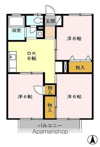 武蔵村山市中原のアパートの間取り