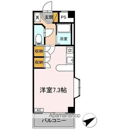 ハイムカメリア[1R/21.88m2]の間取図