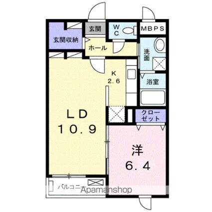 メゾン　ド　ロチェス[1LDK/47.7m2]の間取図