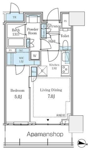 【新宿区西新宿のマンションの間取り】