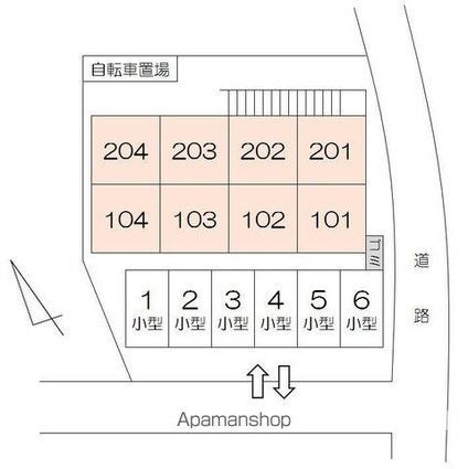 サンライズ牟礼[1K/23.18m2]の配置図
