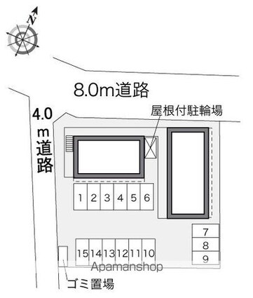 レオパレス志野の里[1K/23.18m2]の配置図