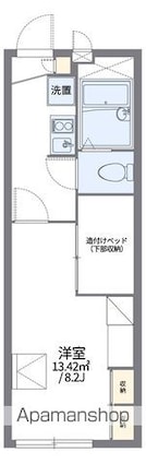 レオパレスなのはな[1K/22.35m2]の間取図