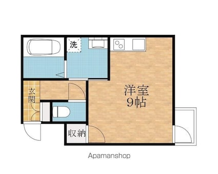 滋賀県長浜市朝日町[1R/26.5m2]の間取図