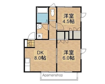 グランディールＭＢ[2DK/45.58m2]の間取図