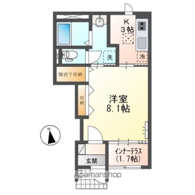 仮）東前町アパートⅡ期[1K/33.86m2]の間取図