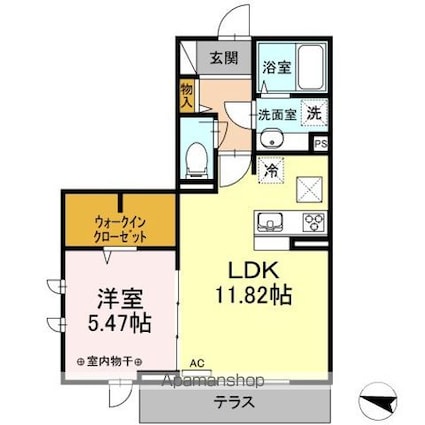 ディアコート[1LDK/42.86m2]の間取図