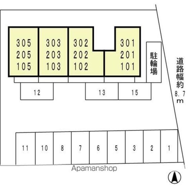 和歌山県和歌山市小雑賀[1DK/33.73m2]の配置図