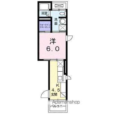 モン・ペルデュ[1K/26.25m2]の間取図