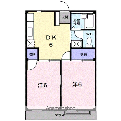 エルディム鋤崎[2DK/39.74m2]の間取図