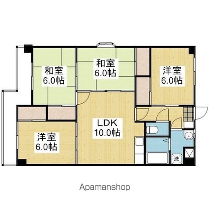 Ｍホーナー来住[4LDK/74.38m2]の間取図