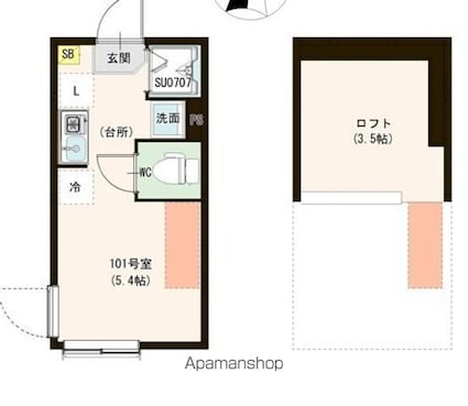 カーサ　エスト　小岩[1R/12.12m2]の間取図