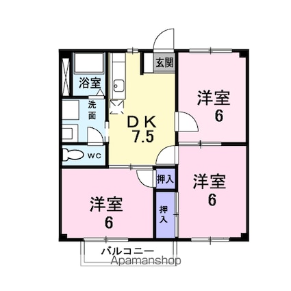 アーバン落合[3DK/53m2]の間取図