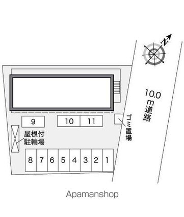 レオパレスＨＥＡＶＥＮ[1K/23.18m2]の配置図